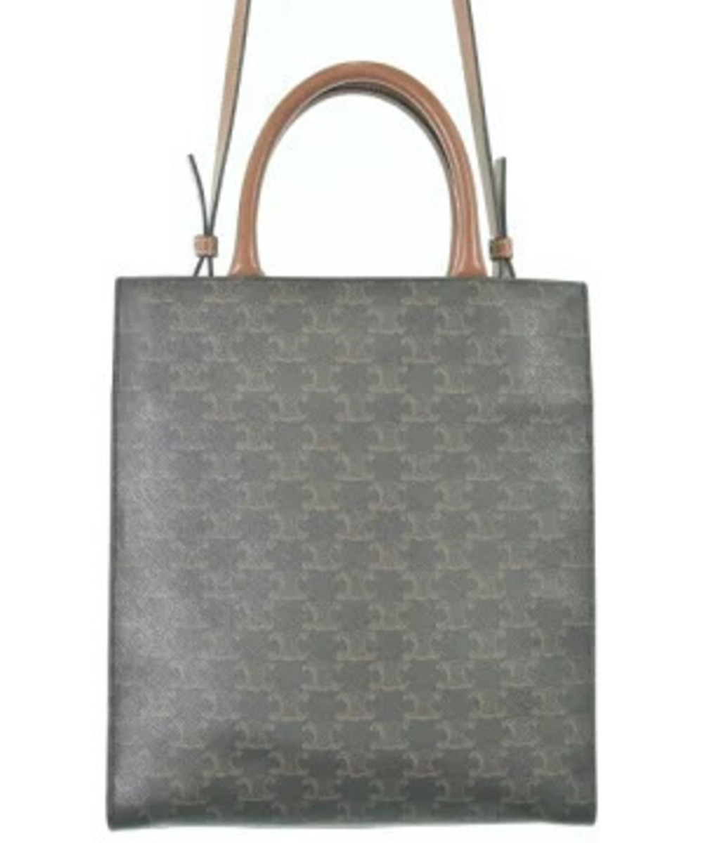 Celine Vertical white canvas iconic bag Triomphe Cabas logo tote White